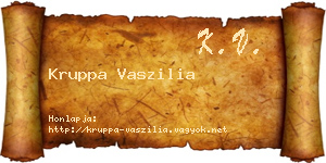 Kruppa Vaszilia névjegykártya